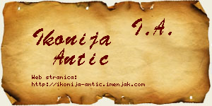 Ikonija Antić vizit kartica